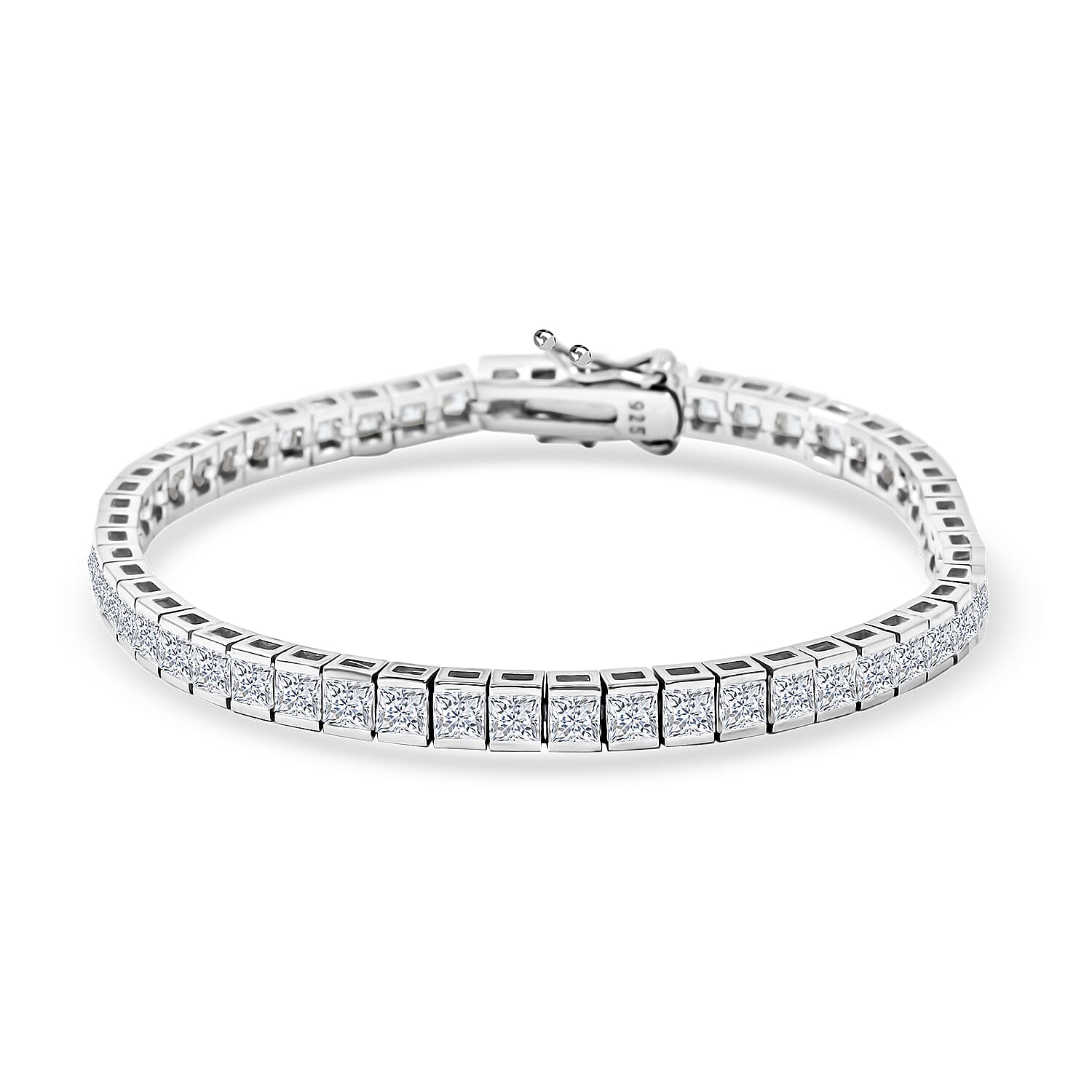 Elanza Simulated Diamond (26.50 Ct) Sterling Silver Bracelet (Size 7.00 In) 26.50 ctw