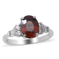 TUCSON Show Cambodian Red Zircon and Natural White Zircon Ring in Platinum Over Sterling Silver (Size 7.0) 3.35 ctw - Sticky add to cart bar
