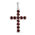 1.50 ctw Mozambique Garnet Cross Pendant in Sterling Silver - Sticky add to cart bar