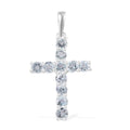 Sky Blue Topaz Cross Pendant in Sterling Silver 1.50 ctw - Sticky add to cart bar