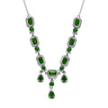 Natural Chrome Diopside Necklace 18-20 Inches in Platinum Over Sterling Silver 10.40 Grams 8.10 ctw - Sticky add to cart bar
