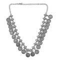 Coin Collection Coin Bib Necklace in Silvertone 20-22 Inches - Sticky add to cart bar