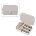 Cream Faux Leather Mini Travel Jewelry Organizer with Anti Scratch Interior (6.5x4.5x2) - Sticky add to cart bar