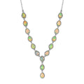 Premium Ethiopian Opal Necklace in Platinum Over Sterling Silver, Lariat Style, Welo Opal Jewelry (18 Inches) 7.50 ctw - Sticky add to cart bar