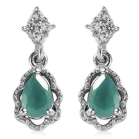 0.95 ctw AA Grandidierite and Zircon Earrings in Platinum Over Sterling Silver