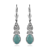 1.80 ctw AA Grandidierite and Zircon Earrings in Platinum Over Sterling Silver