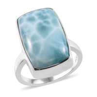 21.75 ctw Larimar Ring in Sterling Silver (Size 9.0)