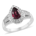 2.30 ctw Natural Tanzanian Wine Garnet and Zircon Ring in Platinum Over Sterling Silver (Size 8.0) - Sticky add to cart bar