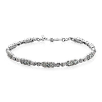 4.55 ctw Premium Narsipatnam Alexandrite and Zircon Bracelet in Platinum Over Sterling Silver (7.25 In)