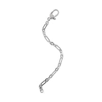 White Zircon Textured Chain Extender with Lobster Lock in Sterling Silver