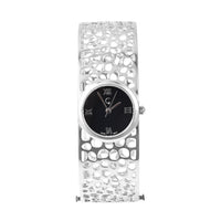 RACHEL GALLEY Swiss Movement Watch Bangle Bracelet in Sterling Silver with Stainless Steel Back (7.5 in) 52.10 Grams