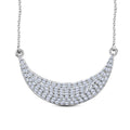 Crescent Moon Talisman Diamond 0.75 ctw Necklace in Platinum Over Sterling Silver 18 Inches - Sticky add to cart bar