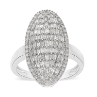 Red Diamond (IR), Diamond Ring in Rhodium & Platinum Over Sterling Silver (Size 9.0) 1.00 ctw