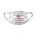 Simulated Pink Diamond Mask Pendant Charm in Sterling Silver - Sticky add to cart bar