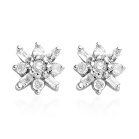 0.15 ctw Diamond Stud Earrings in Platinum Over Sterling Silver