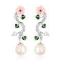 Jardin Collection South Sea White Cultured Pearl and Multi Gemstone Earrings in Sterling Silver 1.00 ctw - Sticky add to cart bar