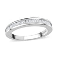 Diamond Half Eternity Band Ring in Platinum Over Sterling Silver (Size 10.0) 0.33 ctw - Sticky add to cart bar