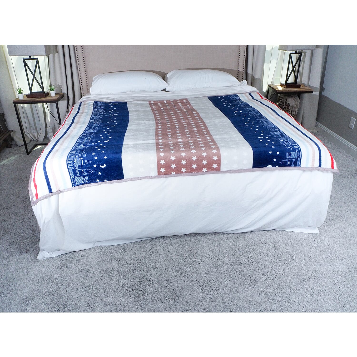 HOMESMART Multi Color Floral in Mirror Microfiber Flannel Blanket (60x80)