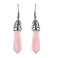 35 ctw Galilea Rose Quartz Earrings in Stainless Steel