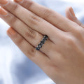 Elite Shungite 5 Stone Ring in Platinum Over Sterling Silver 1.75 ctw - Sticky add to cart bar