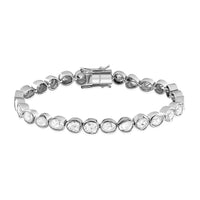 Artisan Crafted Polki Diamond Tennis Bracelet in Platinum Over Sterling Silver 13.60 Grams (7.25 In) 4 ctw