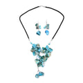 Turquoise Seed Bead Necklace and Earrings in Stainless Steel - Sticky add to cart bar