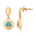 Blue Zircon 2.00 ctw Earrings in 14K YG Over Sterling Silver - Sticky add to cart bar