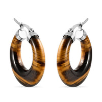 Lapis Lazuli 55.00 ctw Hoop Earrings in Stainless Steel