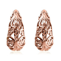 14K YG Over Sterling Silver J Hoop Earrings (4.25 g)