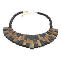 Multi Brown Genuine Buffalo Horn Fringe Necklace (18-20 Inches) - Sticky add to cart bar