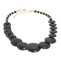Black Genuine Buffalo Horn Round Necklace (18-20 Inches)