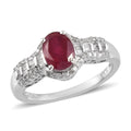 2.14 ctw Niassa Ruby and Diamond Ring in Platinum Over Sterling Silver (Size 9.0) - Sticky add to cart bar