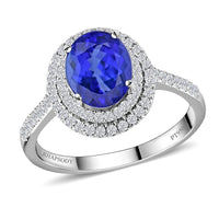 One Of A Kind Certified & Appraised Rhapsody 950 Platinum AAAA Tanzanite and E-F VS Diamond Ring 6.13 Grams 2.60 ctw