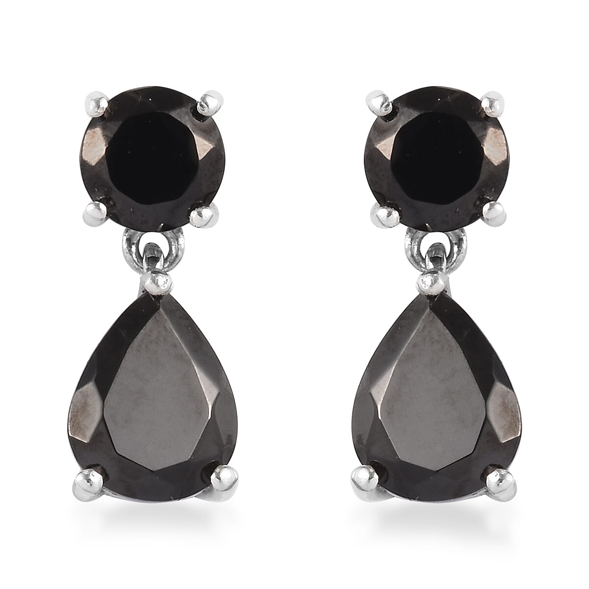 Silver Shungite 3.00 ctw Earrings in Platinum Over Sterling Silver