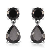 Silver Shungite 3.00 ctw Earrings in Platinum Over Sterling Silver