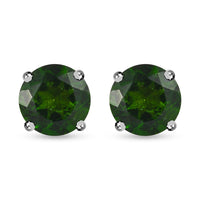 Natural Chrome Diopside Solitaire Stud Earrings in Platinum Over Sterling Silver 1.15 ctw
