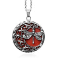 55.00 ctw Galilea Rose Quartz Dragonfly Pendant Necklace 20 Inches in Black Oxidized Stainless Steel - Sticky add to cart bar
