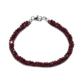 Orissa Rhodolite Garnet Beaded 3 Layer Twisted Bracelet in Sterling Silver (7.25 In) 62.00 ctw (Del. in 8-10 Days) - Sticky add to cart bar
