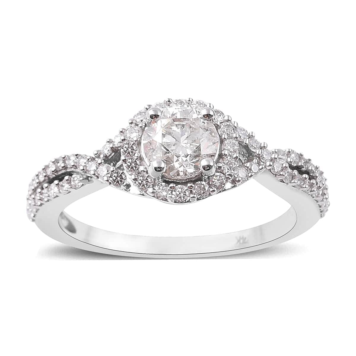 SGL Certified 14K White Gold Diamond G-H I1-I2 Ring 3.20 Grams 1.00 ctw