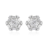 SGL Certified 1 ctw Natural Diamond G-H I3 Stud Earrings in 10K White Gold 2.20 Grams