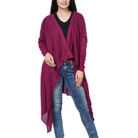 PASSAGE 100% Cotton Knit Black Long Sleeve Waterfall Cardigan (S)