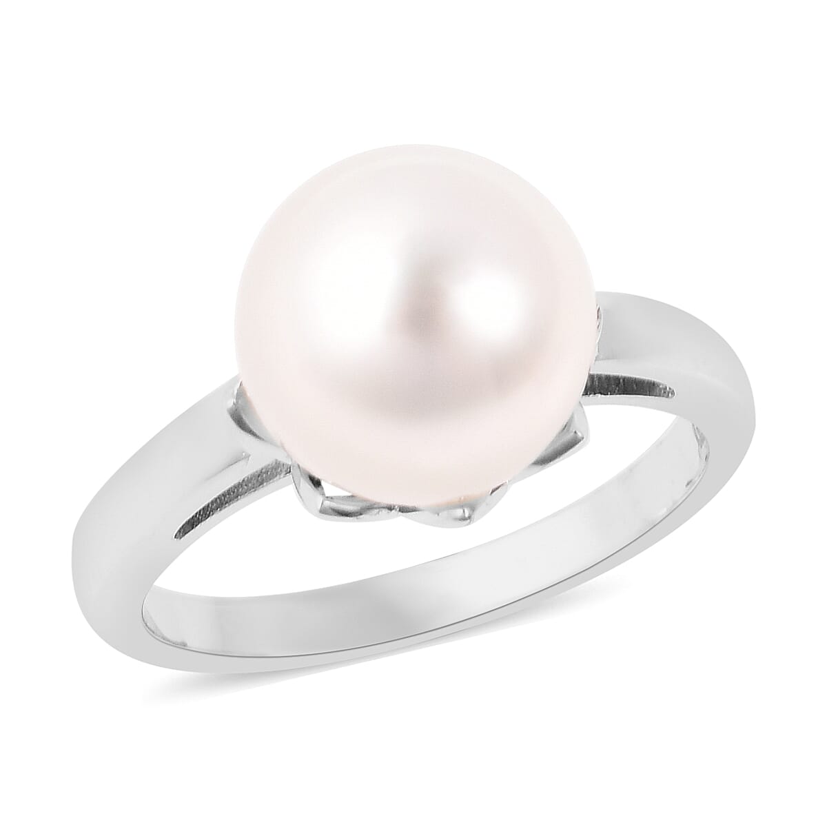 Galatea Bible Pearl Collection with Momento Technology South Sea White Cultured Pearl 10-11mm Ring in Sterling Silver (Size 7.0)