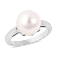 Galatea Bible Pearl Collection with Momento Technology South Sea White Cultured Pearl 10-11mm Ring in Sterling Silver (Size 7.0)