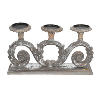 NAKKASHI Hand Carved Wooden Candle Stand (4x18x10)