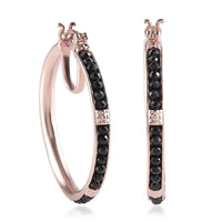Karis Thai Black Spinel Hoop Earrings in ION Plated 18K Yellow Gold 15.00 ctw