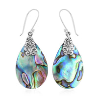 Abalone Shell Iridicent Earrings in Sterling Silver