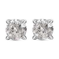 0.50 ctw Salt & Pepper Diamond Earrings in Platinum Over Sterling Silver