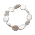 Coin Freshwater White Pearl Stretch Bracelet - Sticky add to cart bar