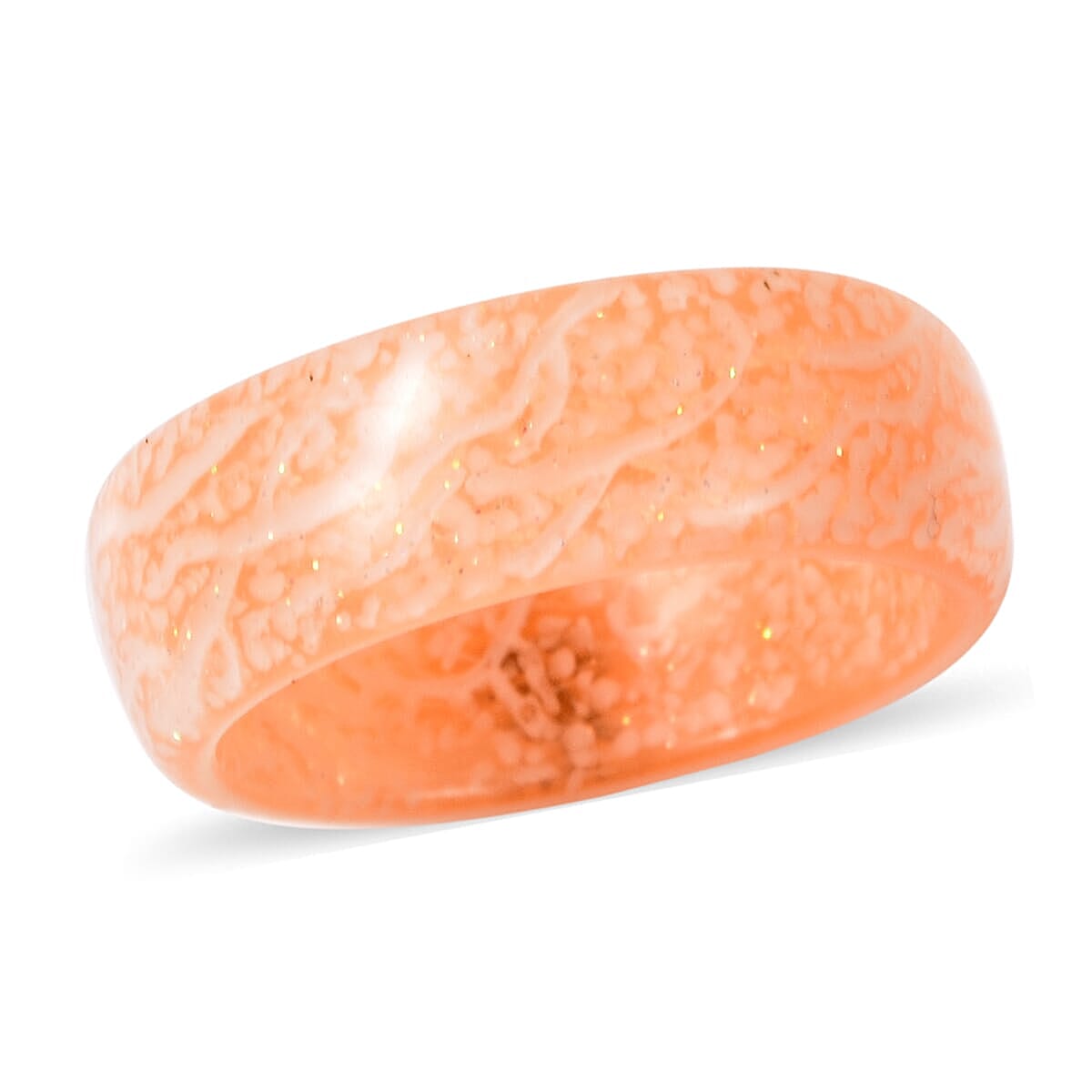 Glow in the Dark Orange Resin Band Ring (Size 6.0) (1)