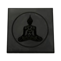 Shungite Polished Square Tile Flower of Life 100 MM Approximately 1499.00 ctw